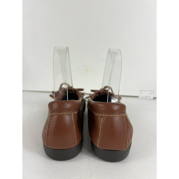 Minnetonka Moccasins Women's 7.5 M Brown Leather Rubber Sole Kiltie Moc Toe - Picture 3 of 7